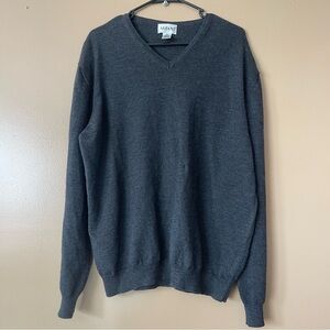 Alfani Charcoal XL Wool V-Neck Sweater for Men